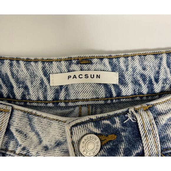 Pacsun Mom Short denim shorts high rise light wash denim size 25 - Picture 2 of 5